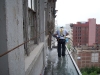 Building Exterior Cleaning in Process
